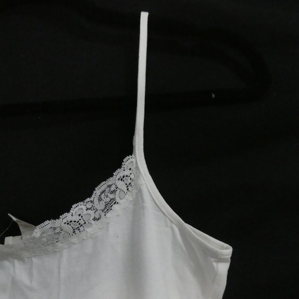 ANN TAYLOR LOFT White Lace Trim Cami Tank Top - Size Medium - Picture 7 of 16